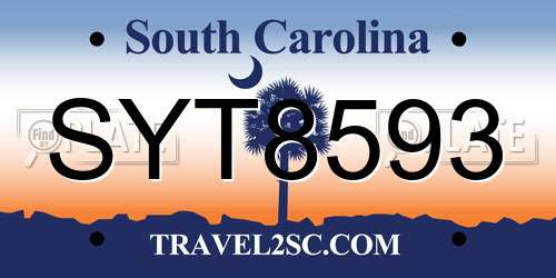 SYT8593 South Carolina License Plate