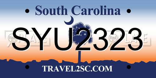 SYU2323 South Carolina License Plate