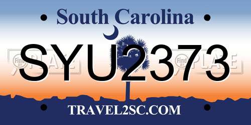SYU2373 South Carolina License Plate