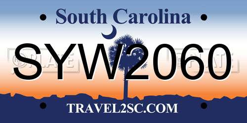 SYW2060 South Carolina License Plate
