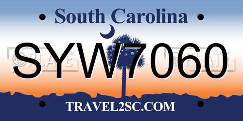SYW7060 South Carolina License Plate