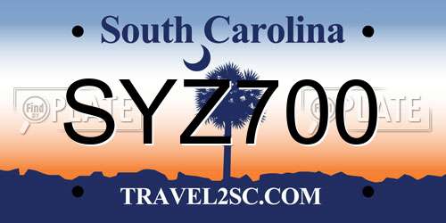 SYZ700 South Carolina License Plate