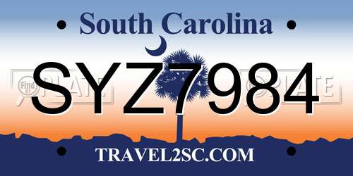 SYZ7984 South Carolina License Plate
