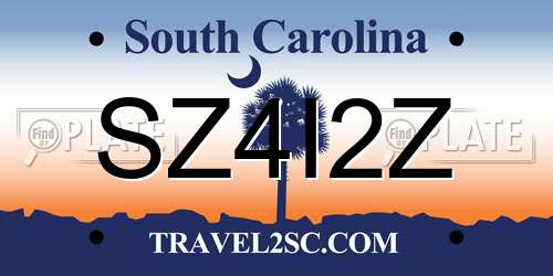SZ4I2Z South Carolina License Plate