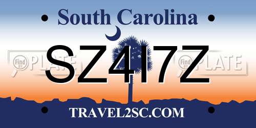 SZ4I7Z South Carolina License Plate
