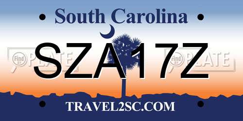 SZA17Z South Carolina License Plate