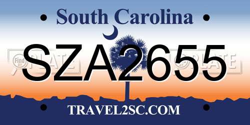 SZA2655 South Carolina License Plate