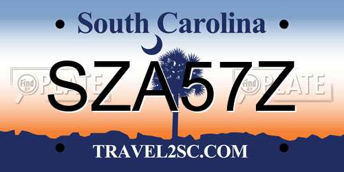SZA57Z South Carolina License Plate