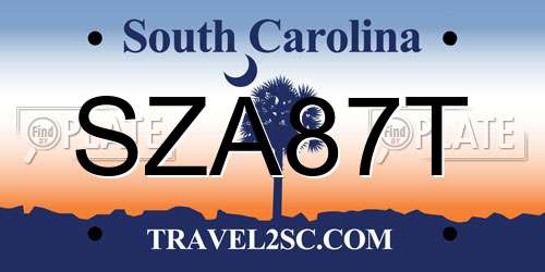SZA87T South Carolina License Plate