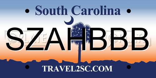 SZAHBBB South Carolina License Plate
