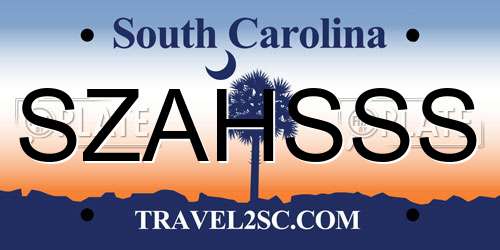 SZAHSSS South Carolina License Plate