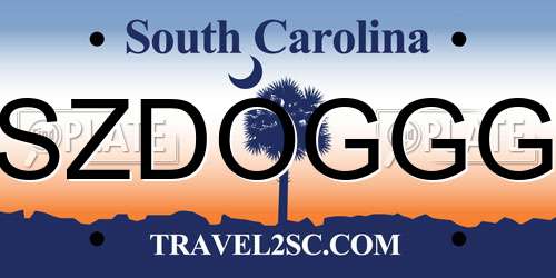 SZDOGGG South Carolina License Plate
