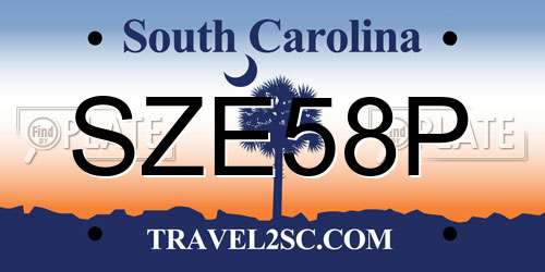 SZE58P South Carolina License Plate