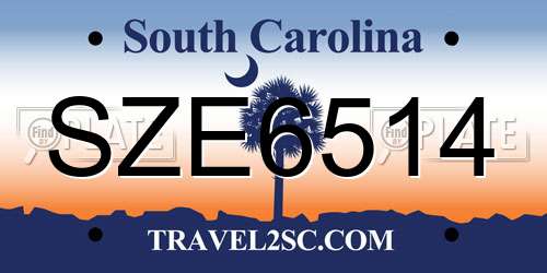 SZE6514 South Carolina License Plate