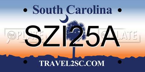 SZI25A South Carolina License Plate