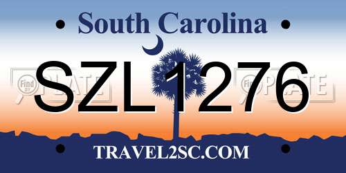 SZL1276 South Carolina License Plate