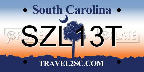 SZL13T South Carolina License Plate