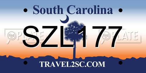 SZL177 South Carolina License Plate
