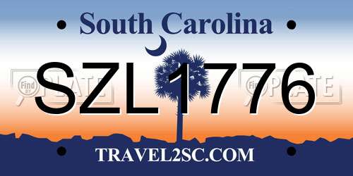 SZL1776 South Carolina License Plate
