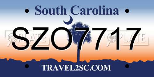 SZO7717 South Carolina License Plate