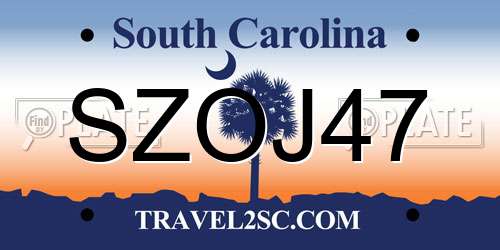 SZOJ47 South Carolina License Plate