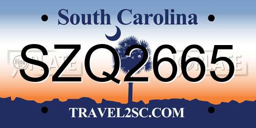 SZQ2665 South Carolina License Plate
