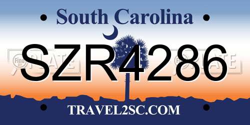 SZR4286 South Carolina License Plate