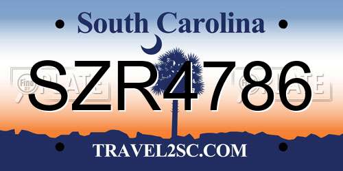 SZR4786 South Carolina License Plate