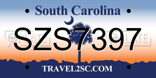SZS7397 South Carolina License Plate