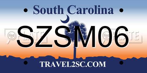 SZSM06 South Carolina License Plate