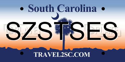 SZSTSES South Carolina License Plate