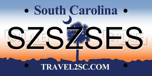 SZSZSES South Carolina License Plate