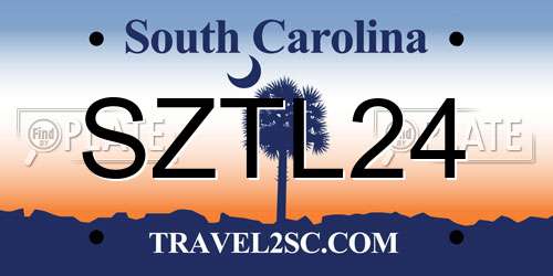 SZTL24 South Carolina License Plate