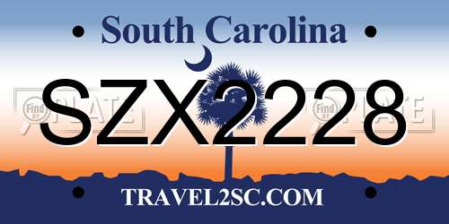 SZX2228 South Carolina License Plate