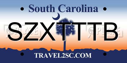 SZXTTTB South Carolina License Plate