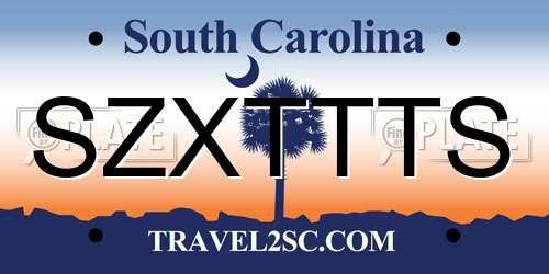 SZXTTTS South Carolina License Plate