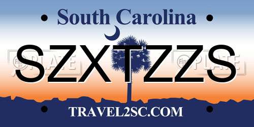 SZXTZZS South Carolina License Plate