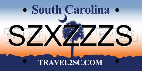 SZXZZZS South Carolina License Plate