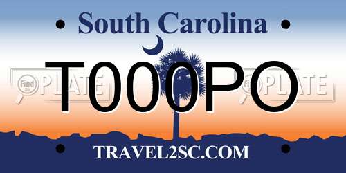 T000PO South Carolina License Plate