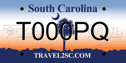 T000PQ South Carolina License Plate