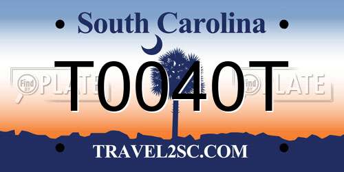 T0040T South Carolina License Plate