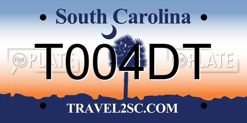 T004DT South Carolina License Plate