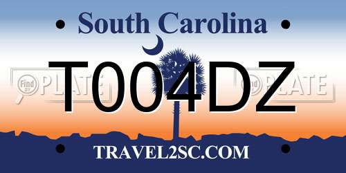 T004DZ South Carolina License Plate