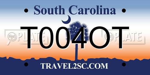 T004OT South Carolina License Plate