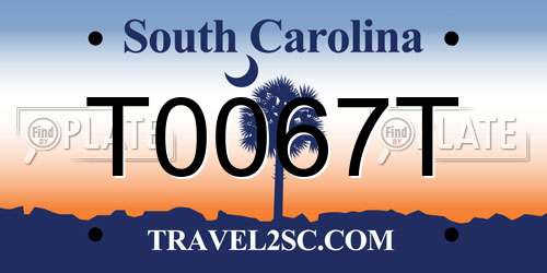 T0067T South Carolina License Plate