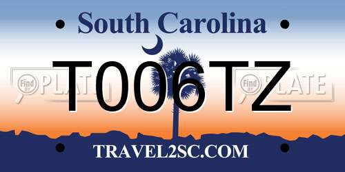 T006TZ South Carolina License Plate