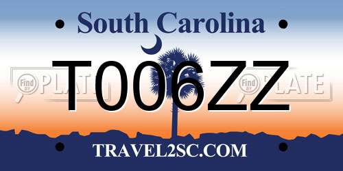 T006ZZ South Carolina License Plate