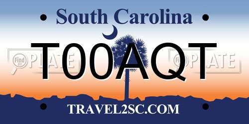 T00AQT South Carolina License Plate