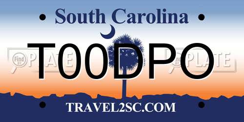 T00DPO South Carolina License Plate