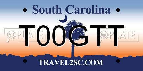 T00GTT South Carolina License Plate